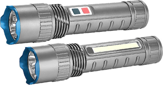 Bormann Pro Rechargeable Flashlight LED IP54 Dual Function with Maximum Brightness 300lm BPR6010 Silver