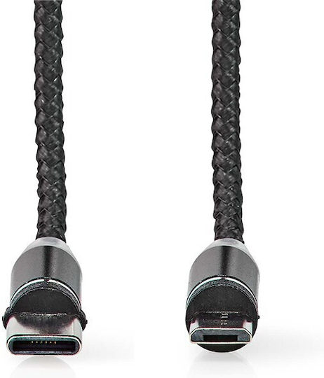 Nedis Braided / Magnetic USB to Type-C / micro USB Cable Μαύρο 2m (CCGB60630BK20)