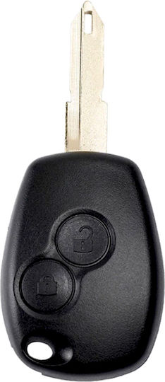 Car Key Cover Case made of with 2 Buttons for Renault in Black Color