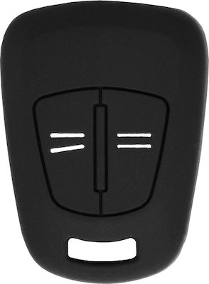 Silicone Car Key Cover Case with 2 Buttons for Opel Black