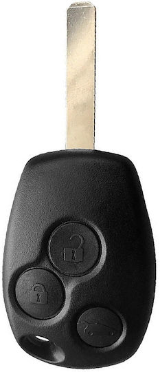 Car Key Cover Case made of with 3 Buttons for Renault in Black Color