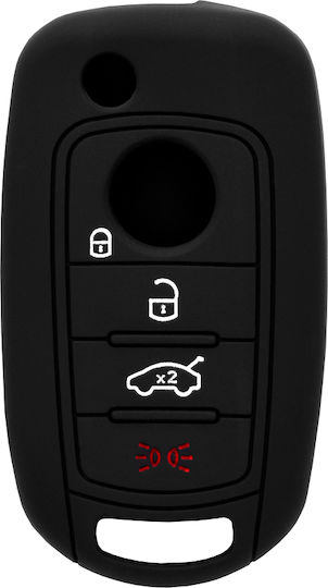 Car Key Cover Case made of with 4 Buttons for Fiat in Black Color