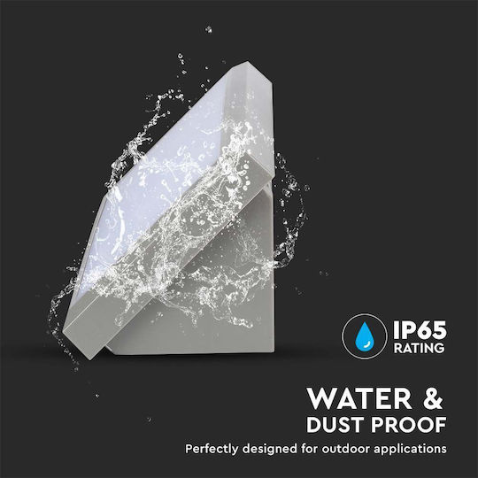 V-TAC Wall-Mounted Outdoor Ceiling Lamp LED IP65 12W with Cool White Light 26.5x12x8.1cm