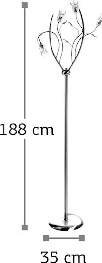 Inlight Vintage Floor Lamp H188xW35cm. with Socket for Bulb G9 Nickel Matt