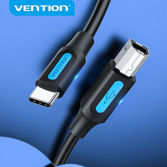 Vention USB 2.0 Cable USB-C male - USB-B male Μαύρο 1.5m (CQUBG)