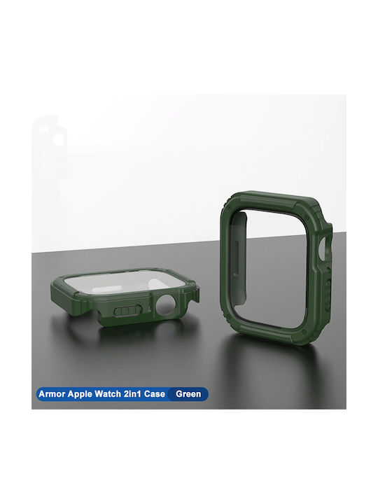 Lito Armor Plastic Case with Tempered Glass Green Colour for Apple Watch 40mm