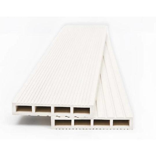 Newplan Umzäunung Deck Gartenzaunbedarf Weiß aus WPC 360x12x2cm Weiß