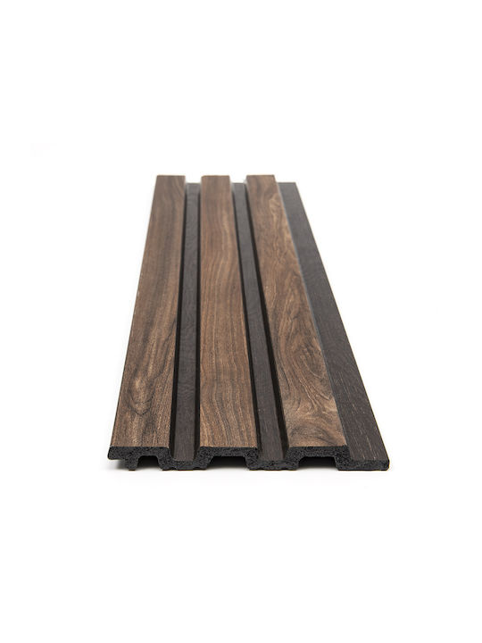 3D Стенен Панел Пяна с Лепило Walnut/Тъмнокафяв Кафяв 290x12.2см