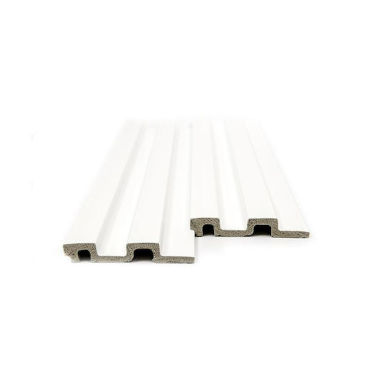 3D Wandpaneele Schaumstoff mit Kleber Weiß Weiß 290x12,2cm