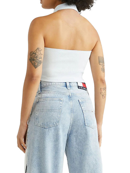 Tommy Hilfiger Crop Top Sportiv pentru Femei fără Mâneci Shimmering Blue