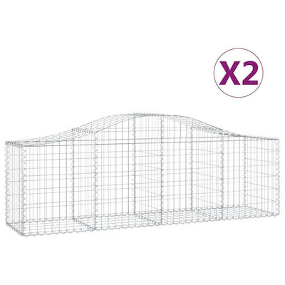 vidaXL Gabin-Box für Gartenzaun aus Stahl 200x50x80cm 2Stück