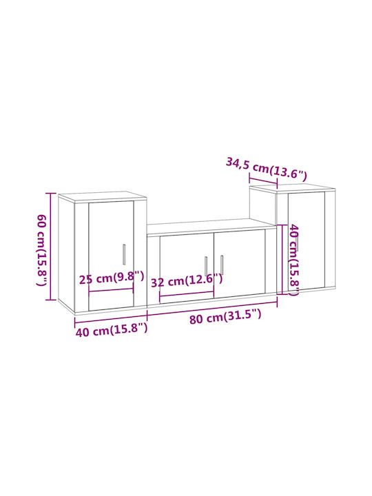 Living Room TV Unit Sonoma L40xW34.5xH60cm