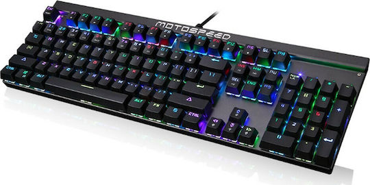 Motospeed CK103 Side Laser Gaming Μηχανικό Πληκτρολόγιο με Outemu Blue διακόπτες και RGB φωτισμό (Αγγλικό US)