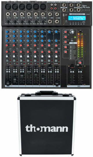 The t.mix 1202 FXMP USB Analoge Konsole 12 Kanäle mit Phantom Power & 6 XLR-Eingänge & Bluetooth