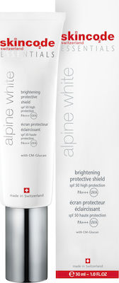 Skincode Essentials Alpine White Κρέμα Προσώπου Ημέρας με SPF50 για Ενυδάτωση, Πανάδες & Λεύκανση 30ml