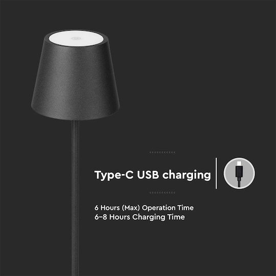 V-TAC LED Floor Lamp Y130xM14cm with Warm White Light 300lm Black