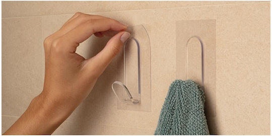 Inofix Single Wall-Mounted Bathroom Hook ​6x6cm Transparent 1296-0