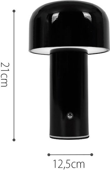 Inlight Metal Table Lamp LED with Black Shade and Base