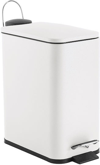Vesta Metallic Toilet Brush and Basket Set Soft Close 5lt White