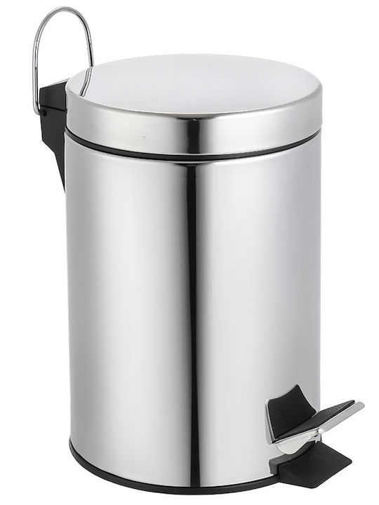 Vesta Inox Toilet Brush and Basket Set 7lt Silver