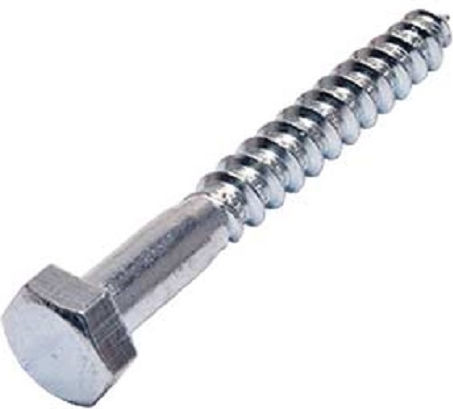 Coach Screw Hexagon Galvanized DIN 571 with Diameter M8 and Length 70mm