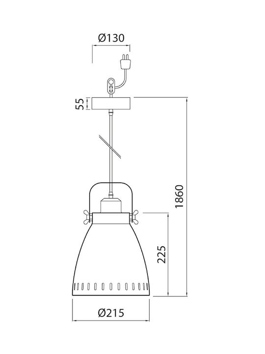 Bot Lighting Sansa Lustră O singură lumină Bell Negru