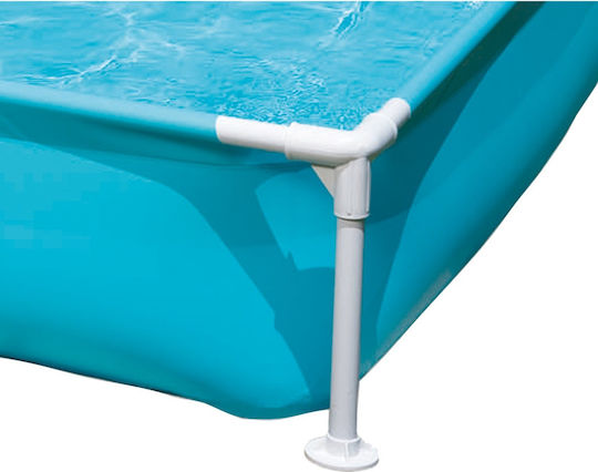 Intex Mini Frame Kinder Quadratisches Schwimmbecken 342lt mit Metallic-Rahmen 122x122x30cm Hellblaue