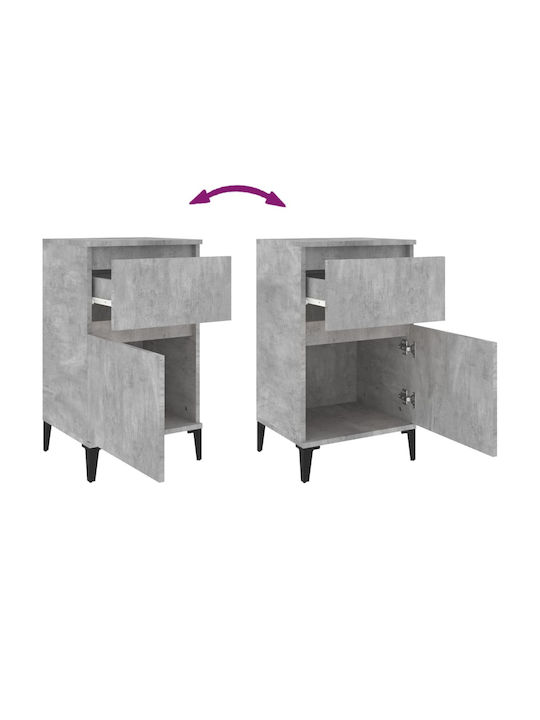 Noptiere Metalice Beton gri 2buc 40x35x70cm