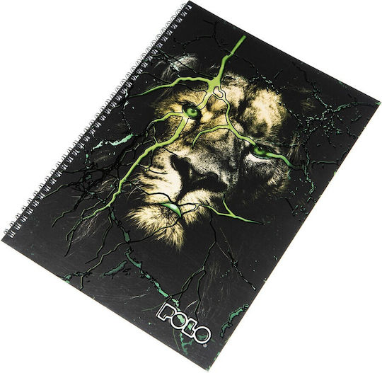 Polo Spiral Notebook Ruled A4 120 Sheets 4 Subjects Football Space Multicolour 1pcs