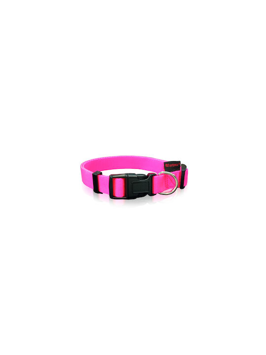 Pet Interest Plain Line Dog Collar Fluo Pink XSmall 10mm x 19 - 33cm 3104-XS