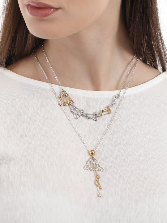 Folli Follie Winged Spirit Κολιέ από Επιχρυσωμένο Ασήμι Folli Follie Winged Spirit Κολιέ από Επιχρυσωμένο Ασήμι