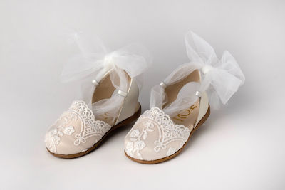 Ever Kid Ecru Baptism Leather Espadrilles