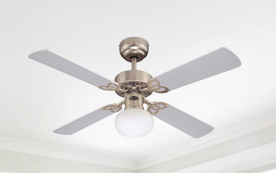 Westinghouse Vegas Ceiling Fan 105cm With Light Light Maple/Silver