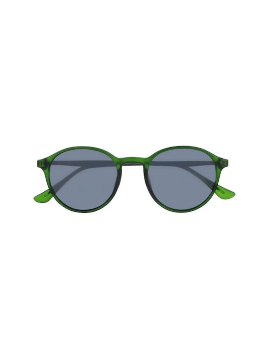 Silac Sunglasses with Green Plastic Frame and Blue Lens 8913