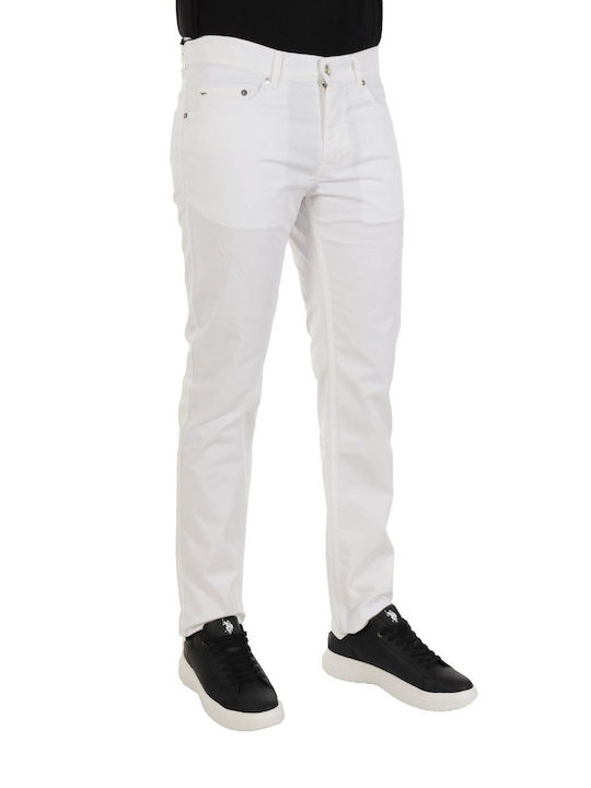 HARMONT & BLAINE TROUSERS 5-POCKET NARROW FIT WHITE