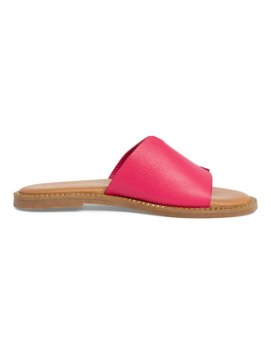 Tamaris Leather Women's Flat Sandals in Fuchsia Color