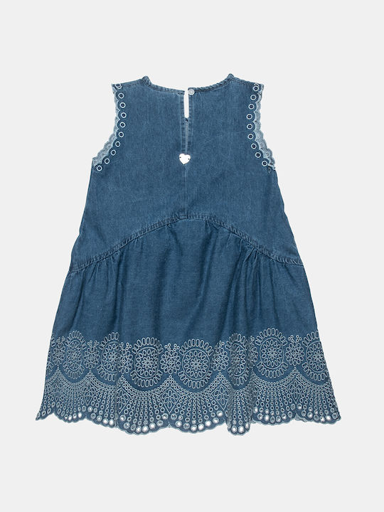 Alouette Mädchen Kleid Denim Ärmellos Blau