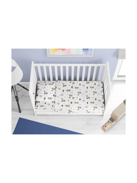 Dimcol Baby Sheet Crib Cotton Fitted Blue 70x140cm