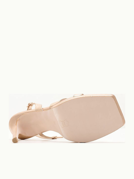 Leather Sandals Rose Gold