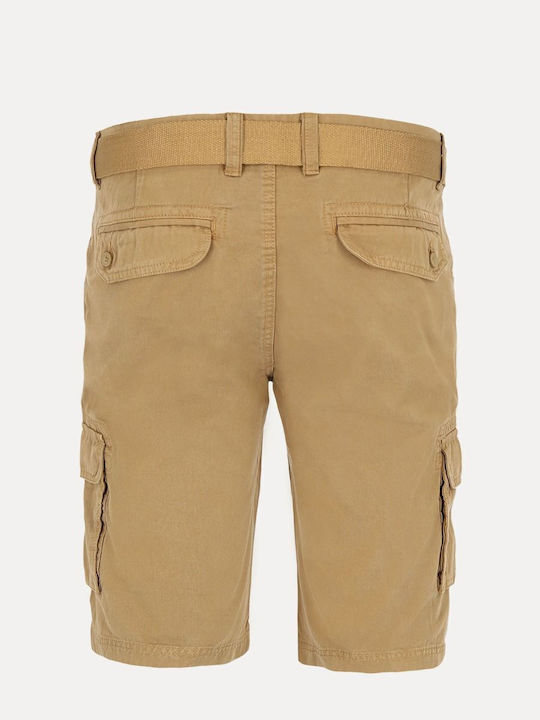 Volcano P-REY Herren Cargo Shorts mit Gürtel - Beige