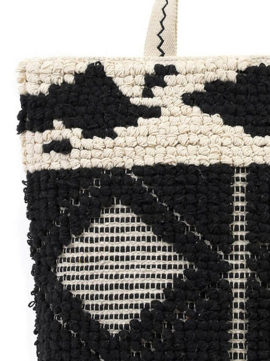 Doca Fabric Black Beach Bag