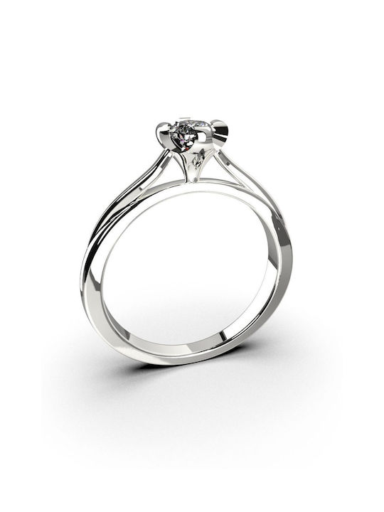 18K white gold solitaire ring with diamond 0.24ct VS1 G