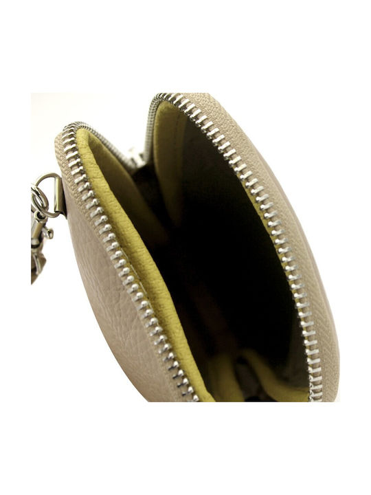 RL-005 Vera Pelle Δερμάτινο Τσαντάκι-πορτοφόλι Χρυσό με λουράκι Ιταλικό