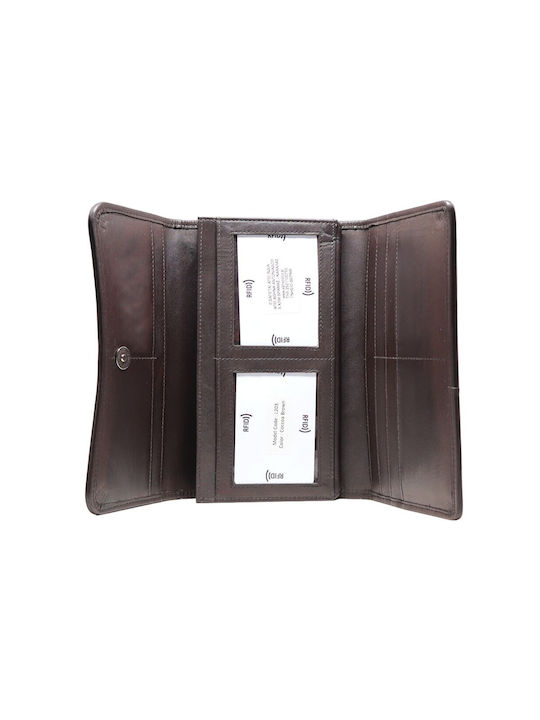 MENTZO L203 COCCOA BROWN RFID GAIA LEATHER POCKET 19cm x 11cm