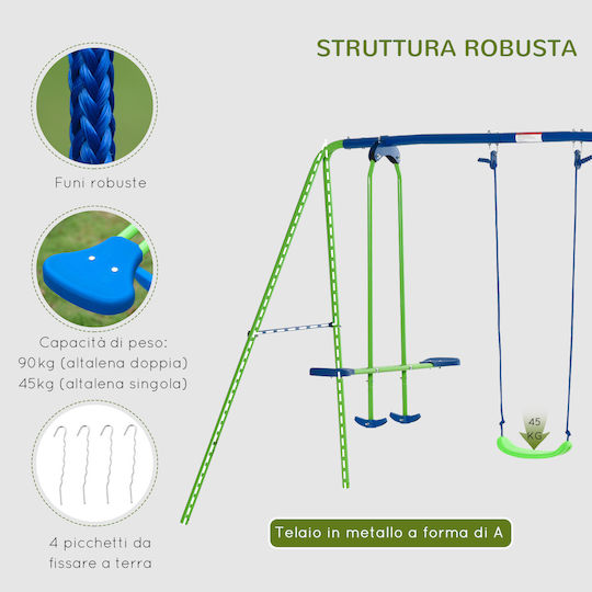 Outsunny Игрална площадка 280x140x178см. Зелен