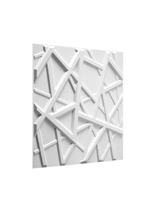 3D Πάνελ Τοίχου από PVC Crossing Lines Crossing Lines Λευκό 50x50εκ.