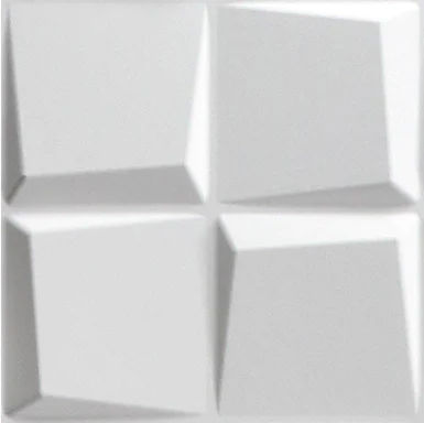 3D Стенен Панел От PVC Cubit Cubit Бял 50x50см
