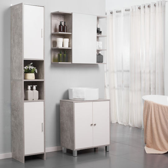 Kleankin Floor Bathroom Column Cabinet L30xD30xH180cm Gray