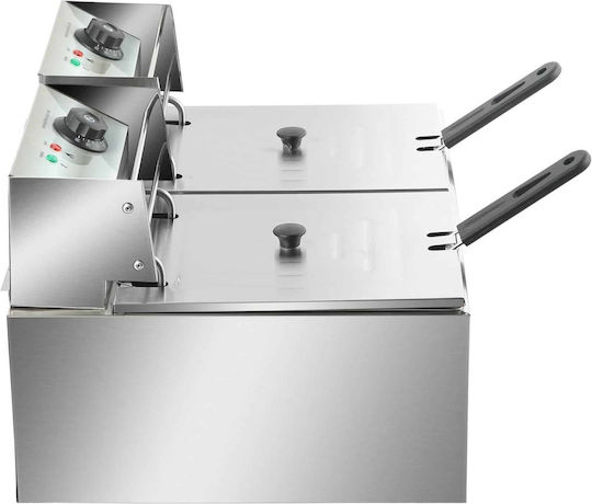 Dynamic Electric Fryer Double 6kW Capacity 2x7lt 57x44x31.5cm Marchef