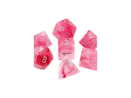 Chessex Der Ruf des Cthulhu Ghostly Glow Würfel Rosa Silber 27524